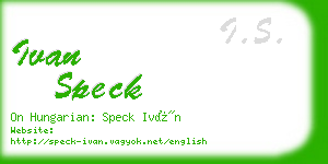 ivan speck business card